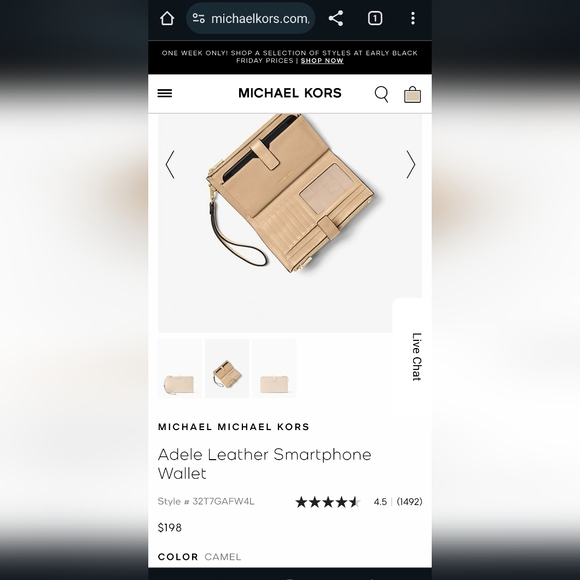 Michael Kors Adele Leather Smartphone wallet.  New - Picture 8 of 10